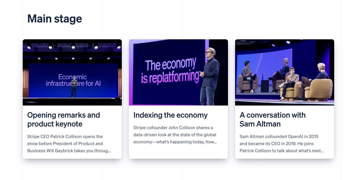 Stripe Sessions Main Stage Keynote Presentation Design